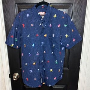 RSVLTS Marvel’s Avengers Graphic Button Down Shirt